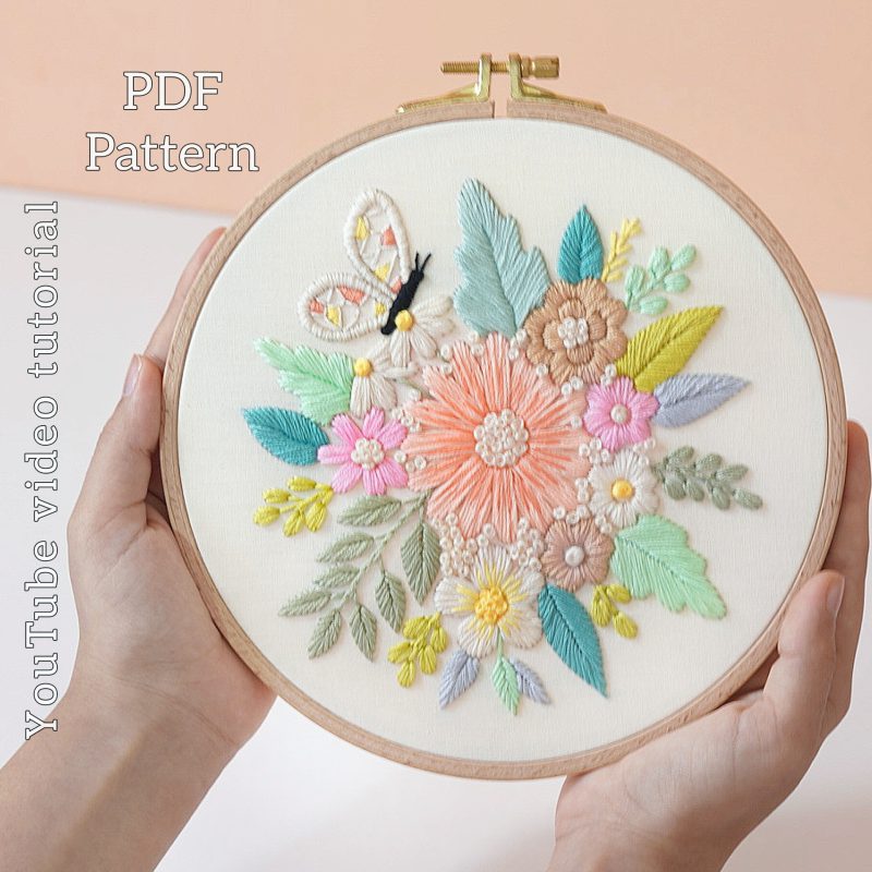 Hand Embroidery/PDF Pattern/Video Tutorial/No. P018
