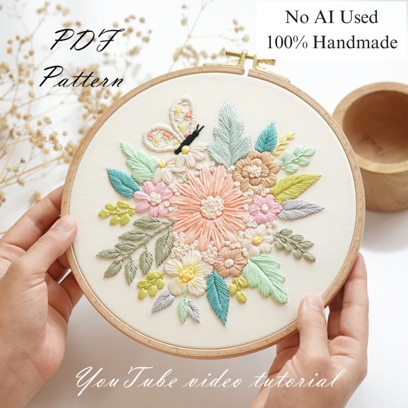 Among the flowers-embroidery