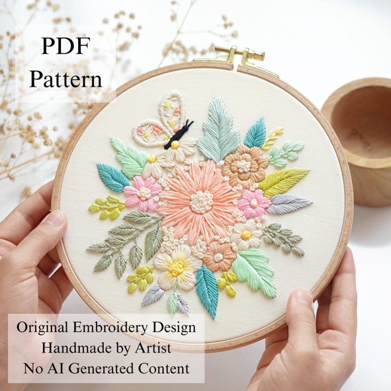 Among the flowers-embroidery