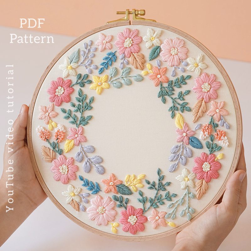 Hand Embroidery/PDF Pattern/Video Tutorial/No. P015