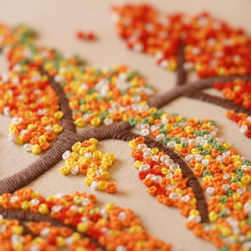 Autumn tree hand embroidery pattern for sale in PDF form/Video Tutorial. No. P029