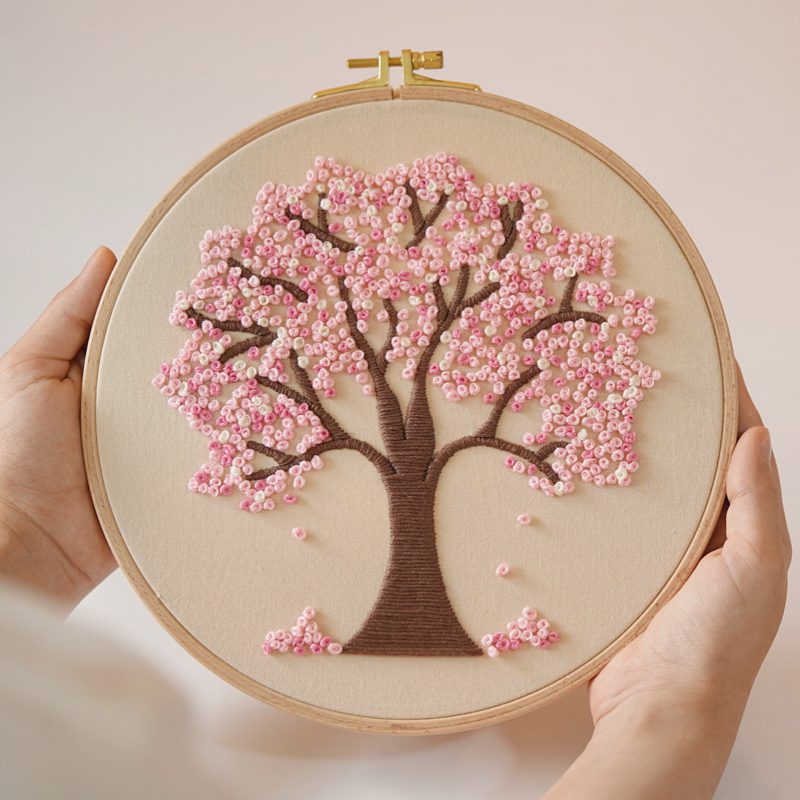 selling hand Embroidery pattern of a tree/Video Tutorial/ No. P012