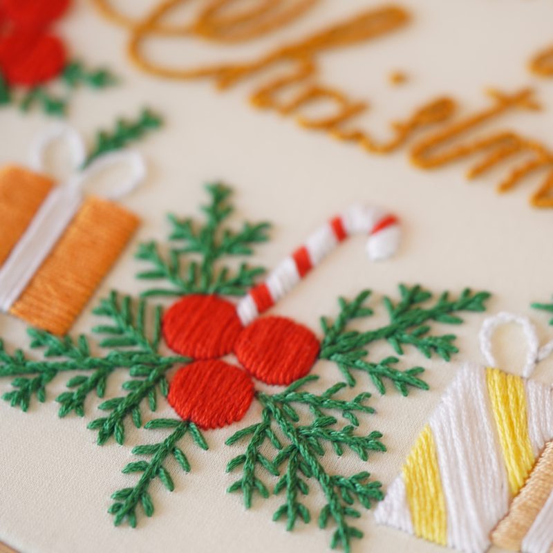 selling Christmas hand embroidery pattern in PDF form/Video Tutorial. No. P032