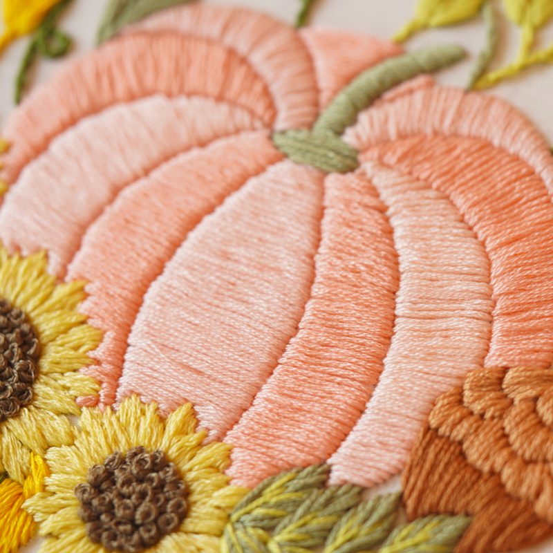 Hand Embroidery/Sale of pumpkin pattern in PDF form/Video Tutorial. No. P028