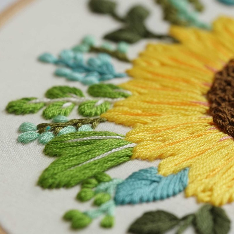Sunflower hand Embroidery/PDF Pattern/Video Tutorial/No. P001