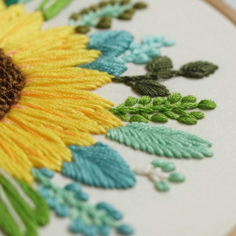 Sunflower hand Embroidery/PDF Pattern/Video Tutorial/No. P001