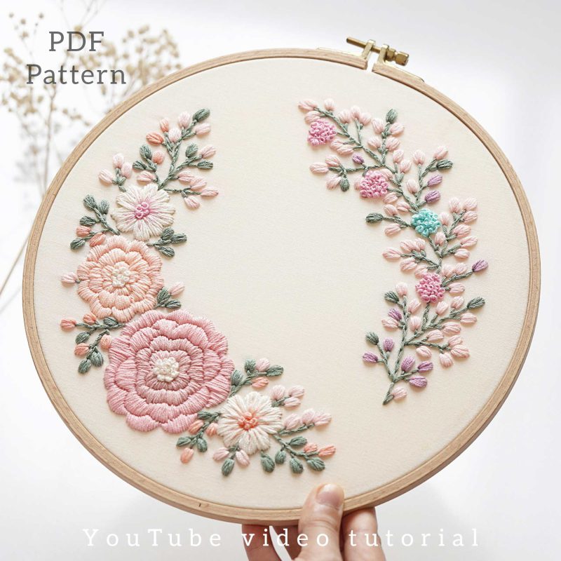 Hand Embroidery/PDF Pattern/Video Tutorial/No. P020