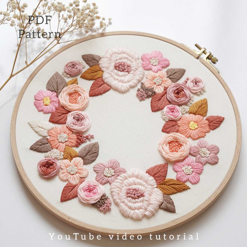 hand embroidery pattern in PDF form/Video Tutorial. No. P038