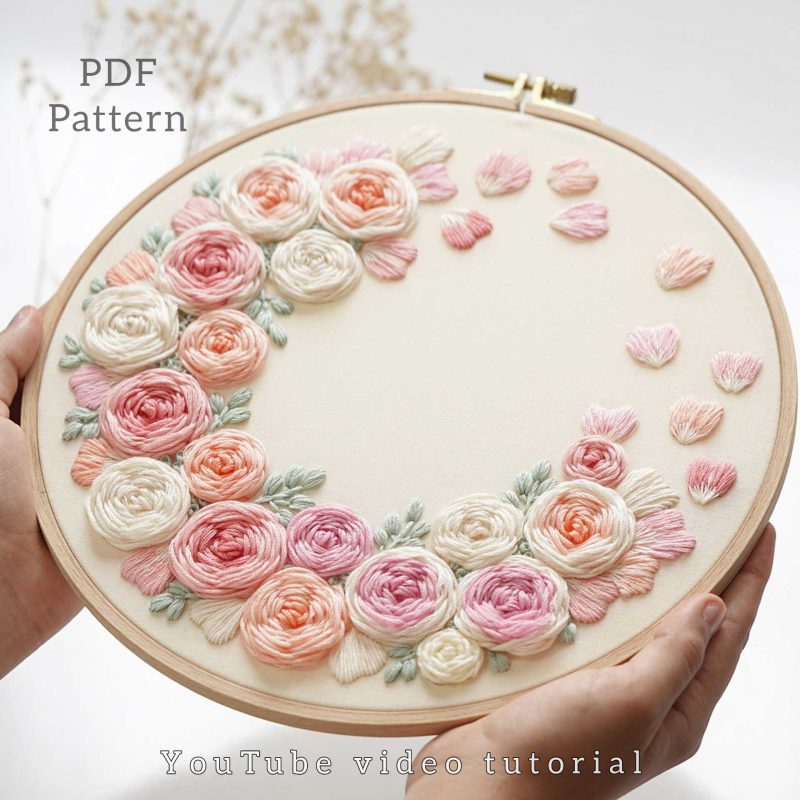 Hand Embroidery/PDF Pattern/Video Tutorial/No. P013