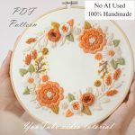 Orange wreath-embroidery