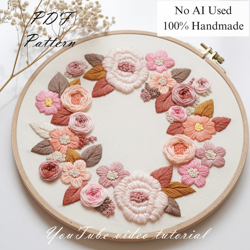 Greeting flowers-embroidery