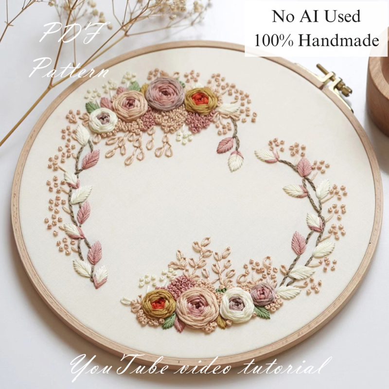 Autumn heart-embroidery