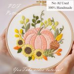 Peach pumpkin-embroidery