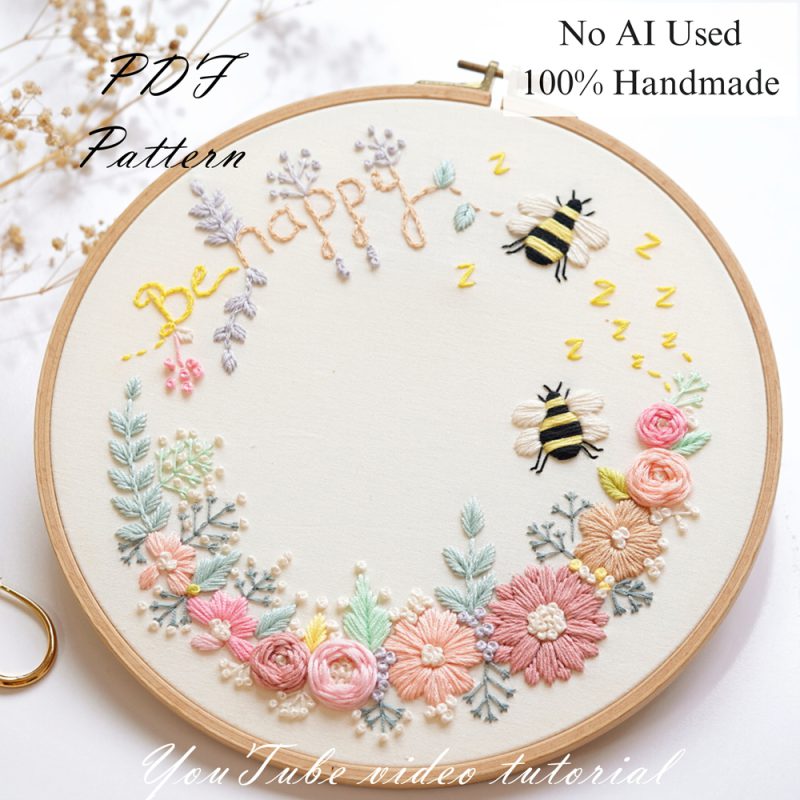 Be happy-embroidery