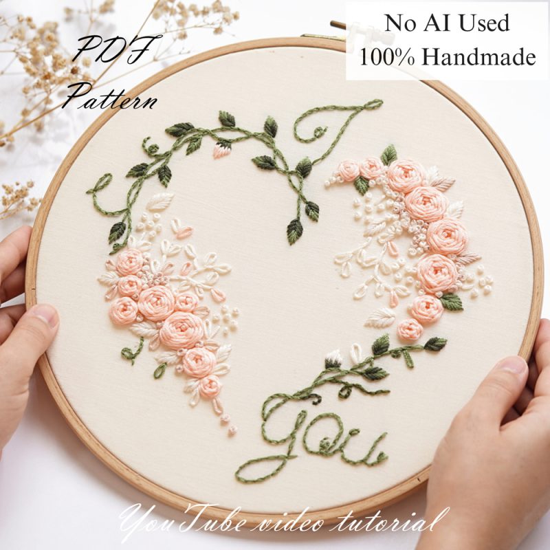 I love you-Heart-embroidery