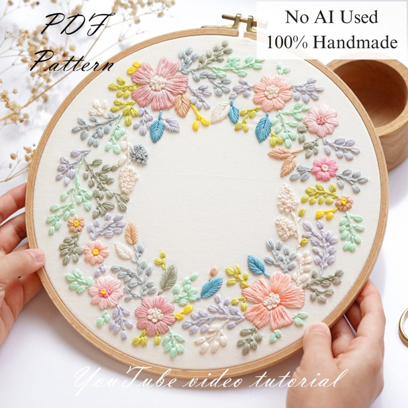 Flower bud-embroidery