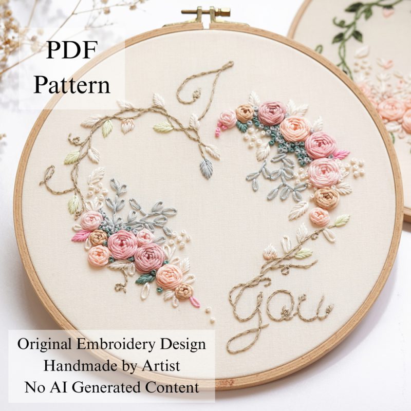 I love you-Heart-embroidery