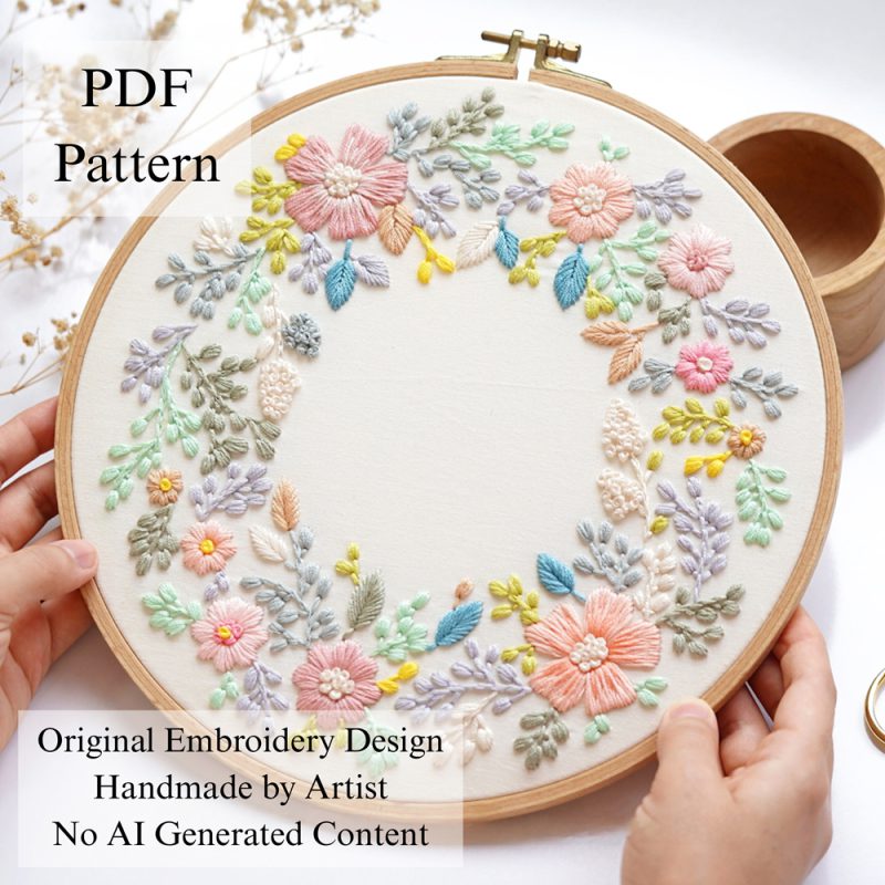 Flower bud-embroidery