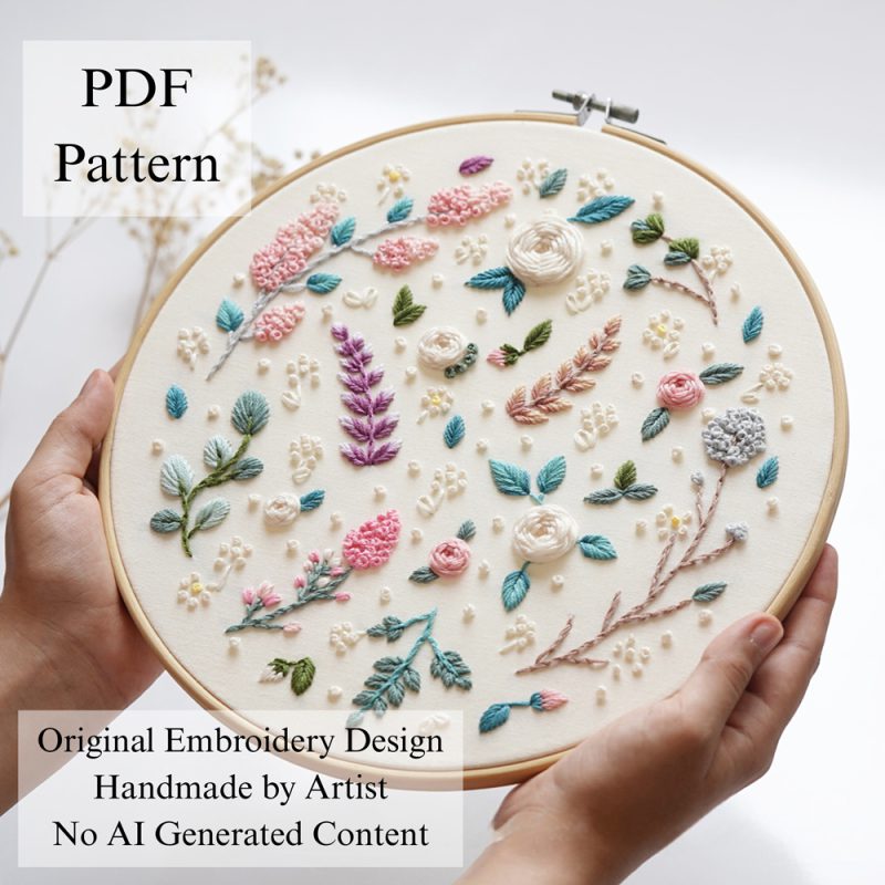 Signs of spring-embroidery