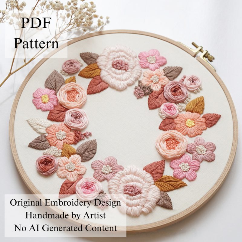 Greeting flowers-embroidery