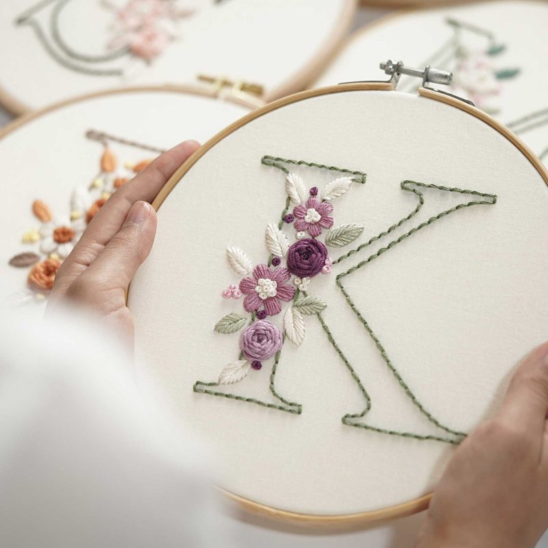 selling alphabet hand embroidery pattern in PDF form/Video Tutorial. No. P048