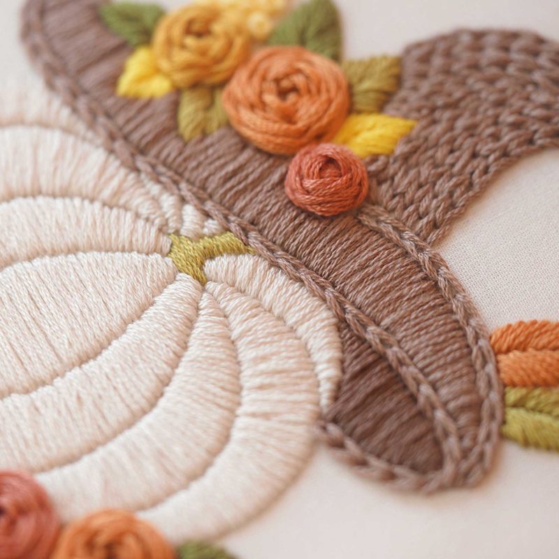 autumn hand embroidery pattern in PDF form/Video Tutorial. No. P054