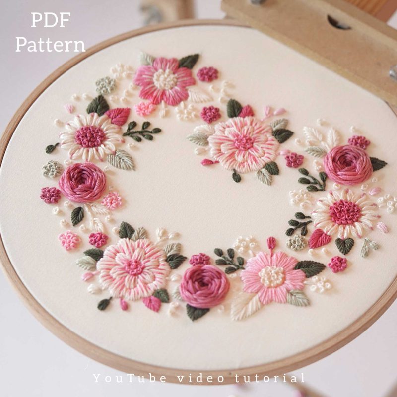 hand embroidery pattern in PDF form/Video Tutorial. No. P051