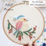 Bird on holiday-embroidery