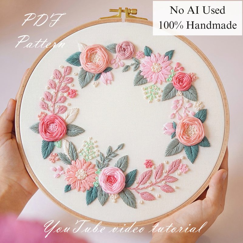 Spring wreath-embroidery
