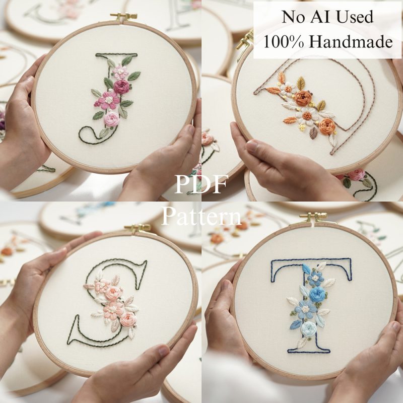 Alphabet-Flower-embroidery