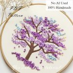 Purple tree-embroidery