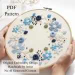 Blue wreath-embroidery