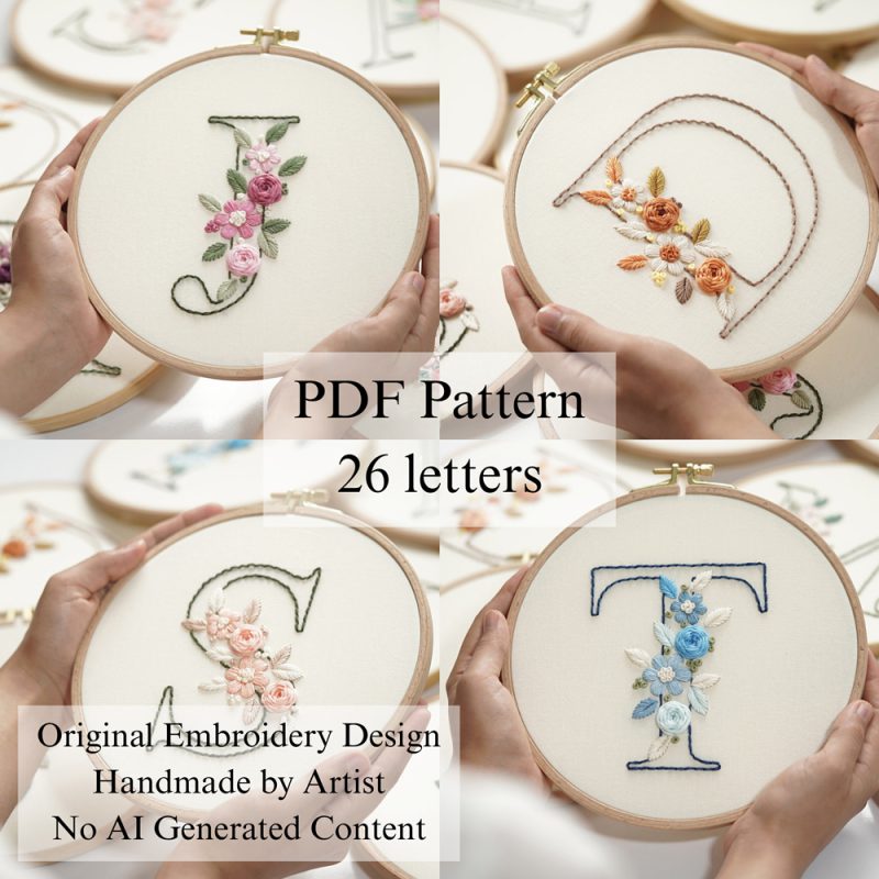 Alphabet-Flower-embroidery