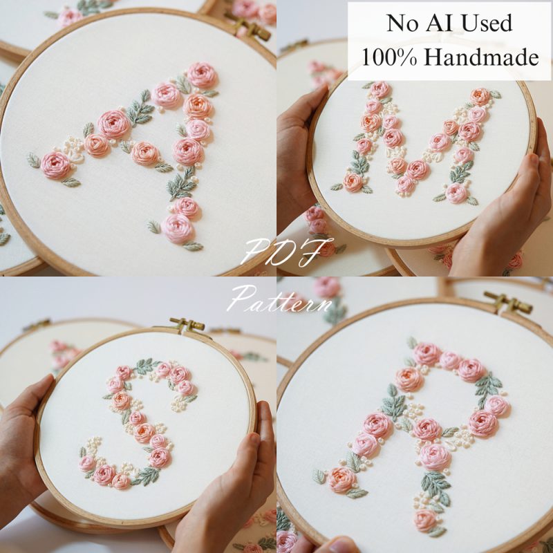 Alphabet-Rose-embroidery