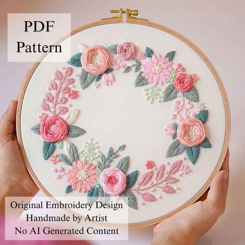 Spring wreath-embroidery