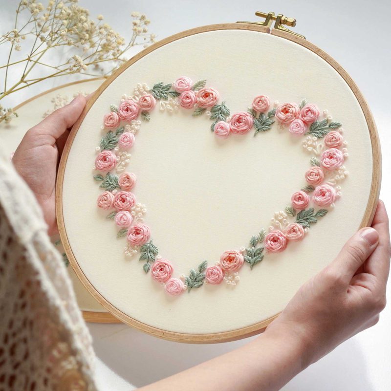 Heart embroidery