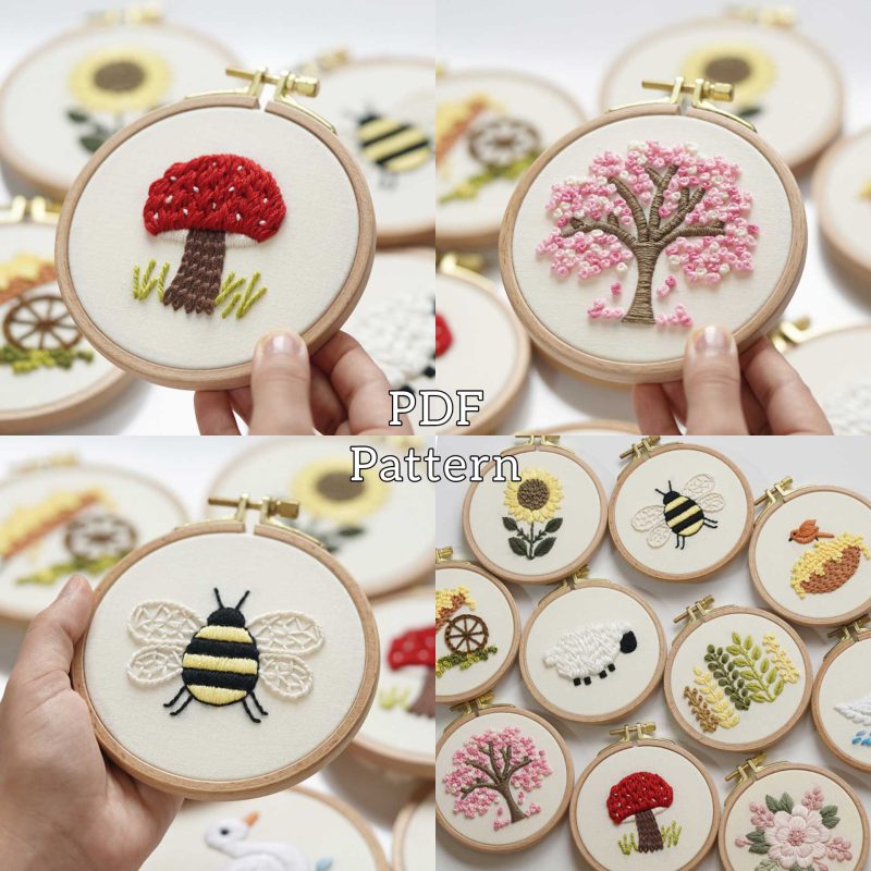 Embroidery of ten different designs