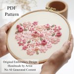 Free pattern-Pink heart-embroidery