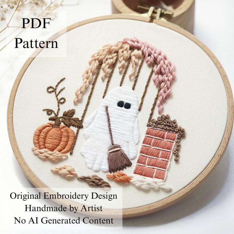 Cleaning time-embroidery