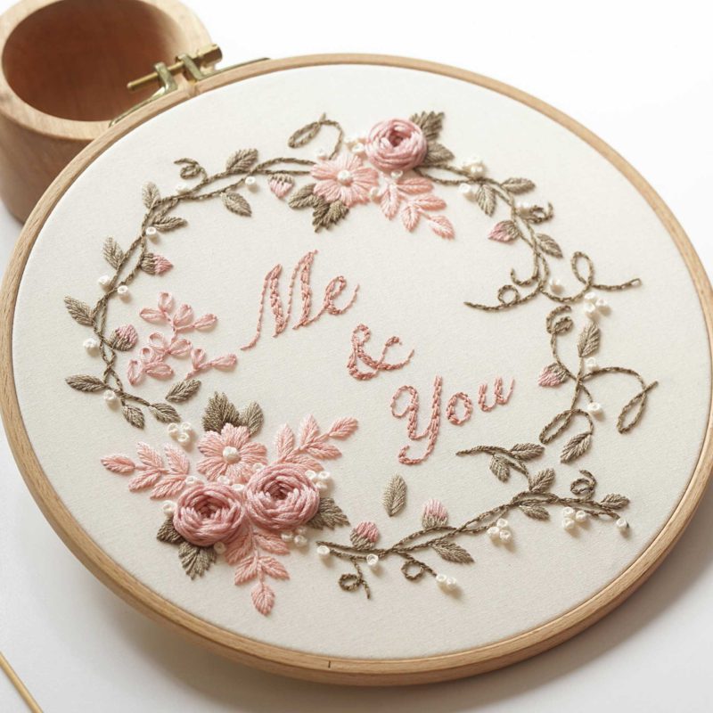 Embroidery of our story "Me and you"