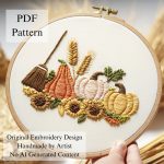 Rustic pumpkins-embroidery