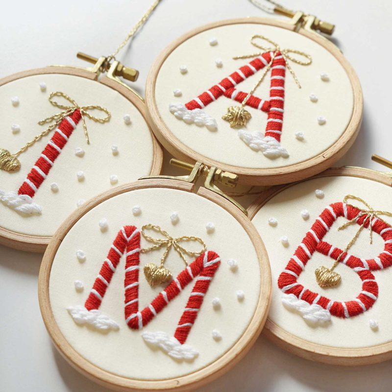 Christmas alphabet embroidery