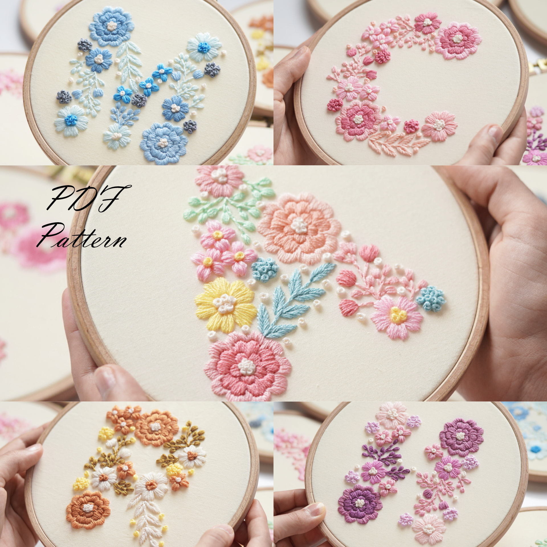 Floral alphabet embroidery