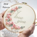 I love you-Rose-embroidery