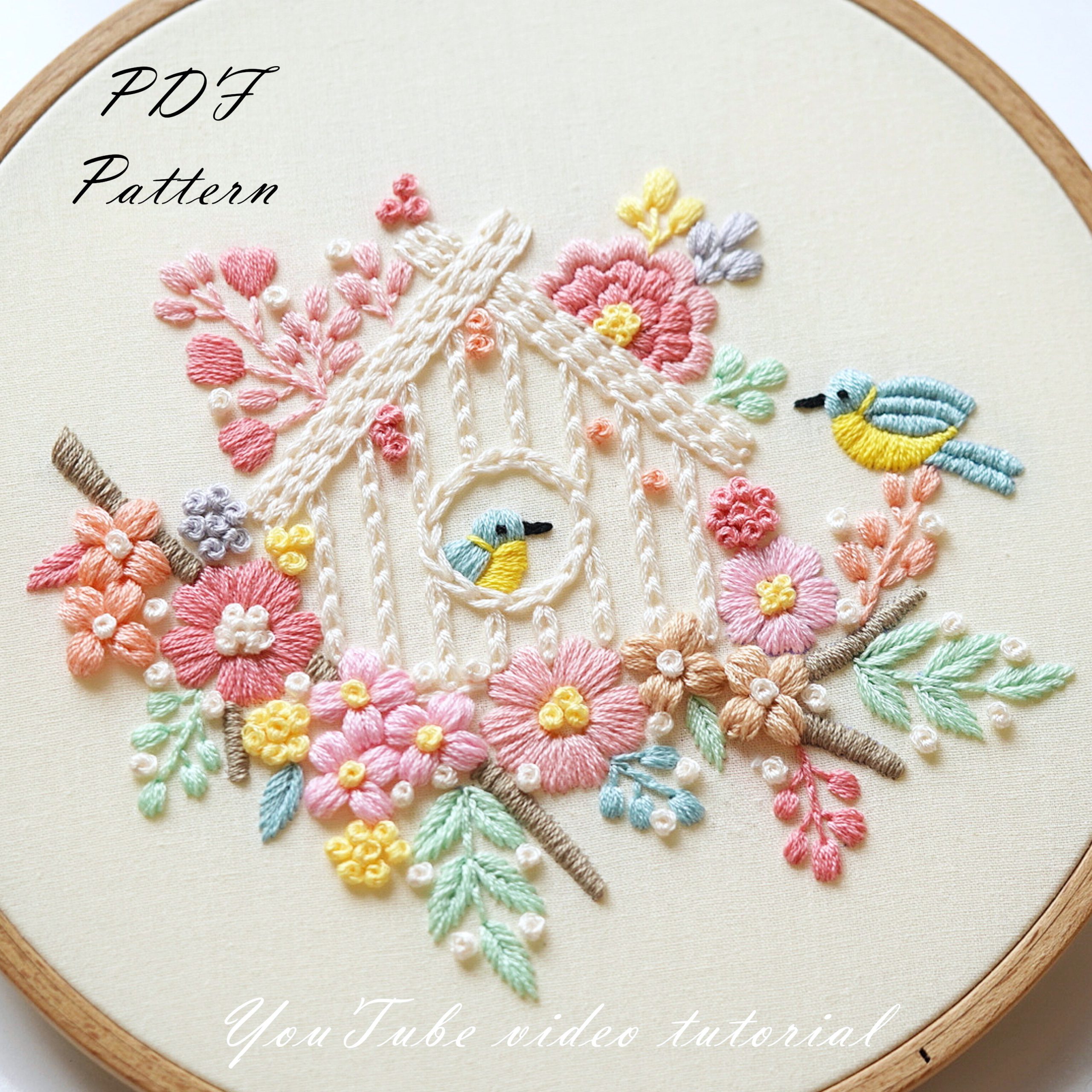 Bird house embroidery