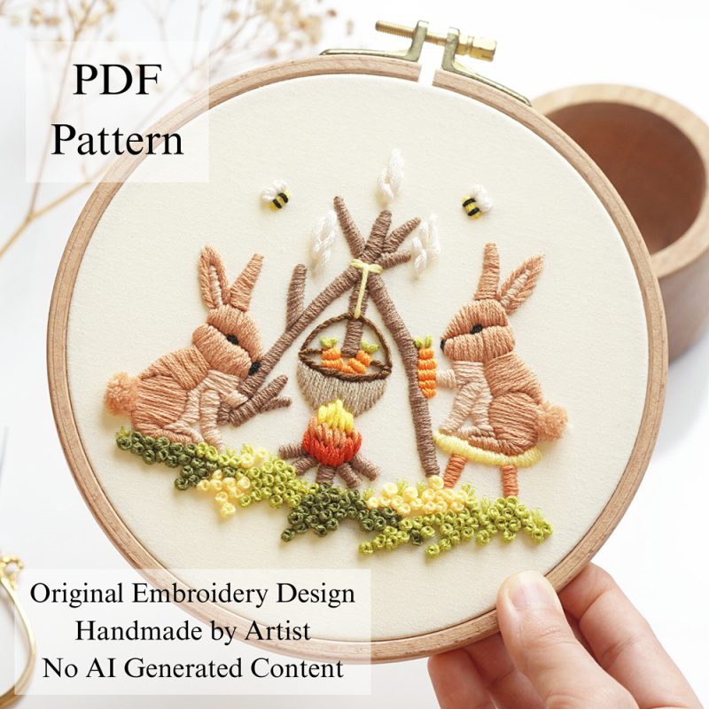 Carrot soup-embroidery