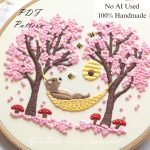 Bear and spring-embroidery