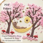 Bear and spring-embroidery