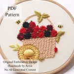 Raspberry basket-embroidery