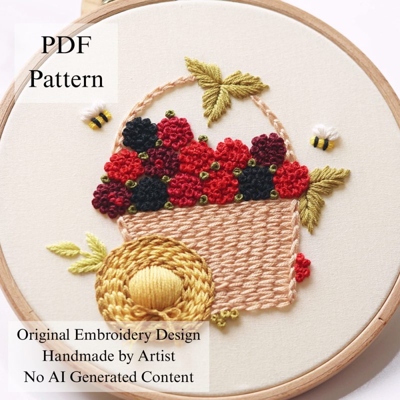 Raspberry basket-embroidery
